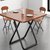 TIMI 现代折叠桌椅 家用小户型折叠桌 阳台桌椅(深棕色 60圆桌一桌二椅)第4张高清大图