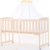 HUGBB婴儿床宝宝加大童床环保实木无油漆可侧翻与大人床合并、可变书桌、可变摇床(实木床+五件套+棕垫+赠品 版本)第3张高清大图