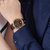 阿玛尼手表潮流休闲时尚金色个性指针皮带石英男士手表AR1793(白色 皮带)第5张高清大图