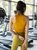 工字背心女运动背心外穿无袖瑜伽服背心罩衫美背健身上衣健身(姜黄色 S)第3张高清大图