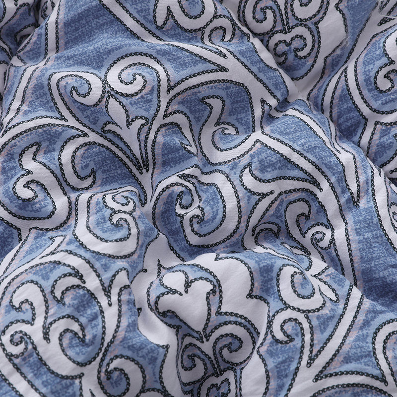 水洗棉加厚印花保暖羽丝绒冬被褥被子被芯学生宿舍单双人被富贵蓝默认