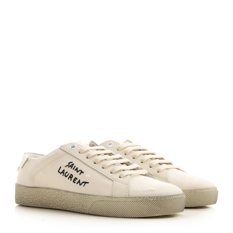 ysl女士象牙白板鞋610648gup109113385象牙白时尚百搭