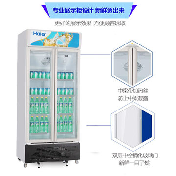 海尔（Haier）风冷展示柜冷藏保鲜展示柜啤酒冷饮柜立式单门展示柜玻璃门冷柜 商用冰柜(SC-450G)