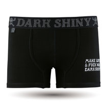 DarkShiny 低调奢华全棉 幻影骷髅头王 男式平角内裤「MBLK07」(黑色 S)