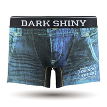 DarkShiny 创意逼真牛仔 全棉女郎印花 男式平角内裤「HOOR13」(蓝色 M)