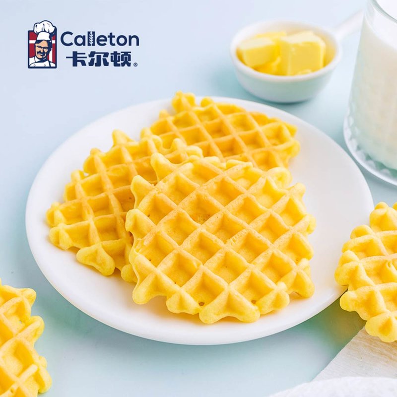 卡尔顿黄油华夫饼干450g/箱原味格子饼 浓郁香甜