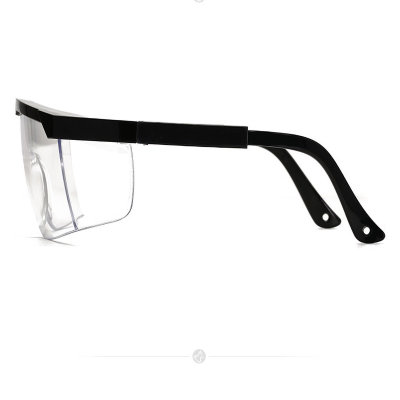 高品质防蓝光紫外线防辐射喷溅防雾唾沫飞沫保护眼睛黑框透明防护目眼镜 男女通用(1件)