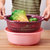 家用切碎器料理机淘米沥水篮不锈钢盆筛碗盆套装(21014粉色 默认)第3张高清大图