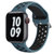 新款适用于苹果watch运动手表表带双色硅胶透气38/40/41/42/44/45通用表带(黑绿 42/44/45MM通用)第3张高清大图