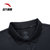 安踏运动POLO衫女装2022短袖 AC1601M黑色 商务休闲T恤第3张高清大图