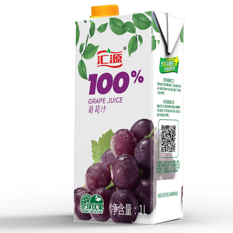 汇源果汁葡萄汁果汁饮料100葡萄汁1l5盒饮料整箱国美超市甄选