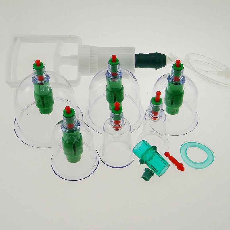 康慈带磁真空拔罐器6个罐家用拔气罐增强加厚型带延长管真空枪拔火罐