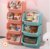 儿童玩具收纳架书本置物柜家用书架绘本架零食多层置物架 俏丽粉3层JMQ-360第4张高清大图