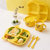 ALCOCO儿童餐具套装可爱卡通餐盘叉勺组合装小黄鸭餐盘五件套JL6230+6231+623201黄 造型萌趣  分格餐盘第3张高清大图