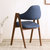 家逸 实木榉木餐椅休闲椅电脑椅办公椅咖啡椅北欧创意布艺凳子(蓝色+胡桃色)第5张高清大图