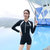 泳衣女遮肚显瘦平角大码保守2019新款运动款连体学生专业游泳衣(黑色 4XL（140-150斤）运动大码)第2张高清大图