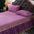 纯色欧式珊瑚绒加厚保暖床裙床罩单件1.5m1.8m2.0m防滑床单床笠套(紫红)第3张高清大图