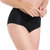 厂家批发高腰大码皮马棉收腹内裤透气健康舒适蕾丝女三角裤(黑色 3L（2.4-2.6尺）)第2张高清大图