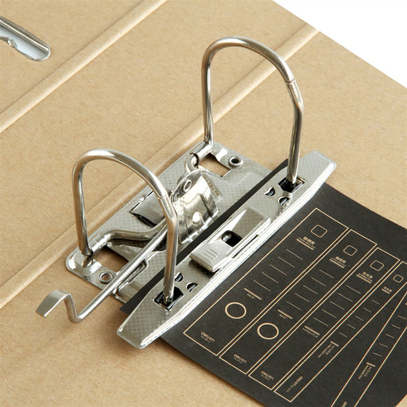 得力5913牛皮纸快劳夹6只装a4 文件夹 2寸档案夹 打孔文件夹 夹力强