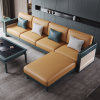 吉木多 免洗纳米科技布沙发客厅现代简约布艺实木沙发小户型(墨绿色+橘橙色 单人位)