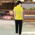 VEGININA 新款运动服休闲套装夏短袖中裤 9547(黄色 XXXL)第3张高清大图