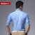 Genanx格男仕 秋装新款时尚休闲白波点蓝色长袖衬衫 D080(M)第2张高清大图