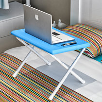 蜗家笔记本电脑桌床上用学习小桌子可折叠宿舍神器懒人简约书桌(蓝色)