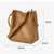 新款大容量时尚复古水桶包女式单肩包(棕色)第4张高清大图