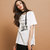 七格格2017夏装新款时尚街头宽松圆领人物字母印花短袖T恤女X1041(白色 L)第3张高清大图