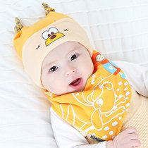 春秋冬新生儿胎帽初生儿女童宝宝套头棉帽男童婴儿帽子12个月(姜黄色)
