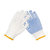 安居先森线手套劳保 点胶加厚防滑耐磨棉线劳保手套男女10付/包 MZS-D12（包）(白色)第4张高清大图