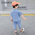 CaldiceKris（中国CK）男童橘色纽扣中裤纯色牛仔套装CK-FS7114第3张高清大图