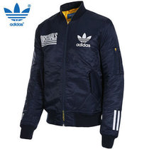 Adidas阿迪达斯男子棉服 三叶草棒球服外套 棉衣 AY8636 AY8637(深蓝色 XL)