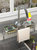 厨房水龙头置物架水槽架洗碗洗菜池钢丝球抹布海绵沥水篮收纳架子(黑色左边款带杆)第2张高清大图