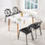 TIMI天米 现代简约餐桌椅 北欧几何椅组合 可叠加椅子组合 创意椅子餐厅家具(白色 1.2米餐桌+2白椅+2黑椅)第4张高清大图