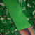 2017春夏新款修身假两件套印花圆领七分袖仿真丝显瘦中长款连衣裙(绿色 XL)第5张高清大图