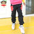 大嘴猴童装 男童女童中大童儿童针织运动休闲保暖长裤子秋冬款(紫色)第4张高清大图