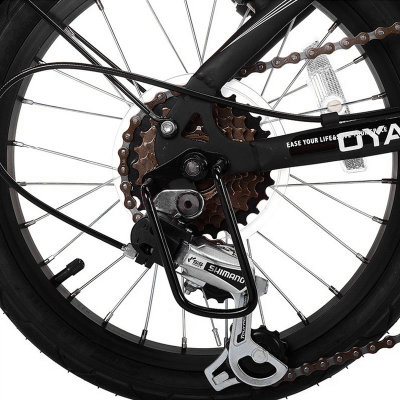 欧亚马（OYAMA）酷炫-S100/16寸变速折叠自行车6速（白黑色）