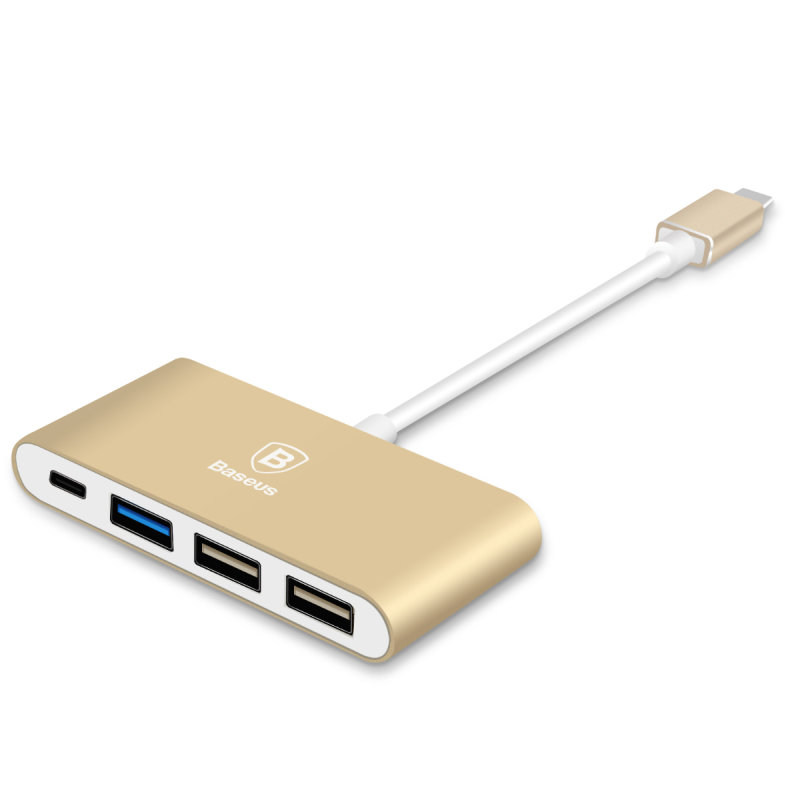 倍思typec转接头usbhub30苹果电脑macbook12寸vga转换器hdmi金色
