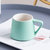 松发瓷器情侣对杯陶瓷咖啡杯粉色+浅绿（两个装） 环保材质  情侣对杯第4张高清大图