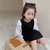 秋季女童连衣裙韩版新款洋气儿童装小女孩拼接袖公主裙子 黑白 90cm(120cm 默认版本)第3张高清大图