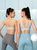 VFU无痕运动内衣美背中强度防震瑜伽背心防下垂文胸女健身服集合(S 细带低强度款TW7746-奶绿色)第5张高清大图
