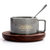 创意美式咖啡杯碟勺 欧式茶具茶水杯子套装 陶瓷情侣杯马克杯.Sy(美式咖啡杯(亮光红)+勺+木盘)第5张高清大图