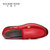 火枪手男士休闲皮鞋套脚低帮男鞋休闲鞋春季单鞋男帆船鞋X53N012Z(红色 42)第3张高清大图