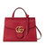 Gucci古驰GGMARMONT系列女士红色牛皮金色双G互扣手提包红色 时尚百搭第3张高清大图