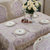欧式棉麻茶几桌布垫布艺餐桌布套装(圆)(馨雅（紫色） 欧式椅垫)第5张高清大图