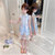女童旗袍夏季2021新款洋气儿童连衣裙夏装中国风裙子小女孩汉服裙(蓝色 140)第4张高清大图