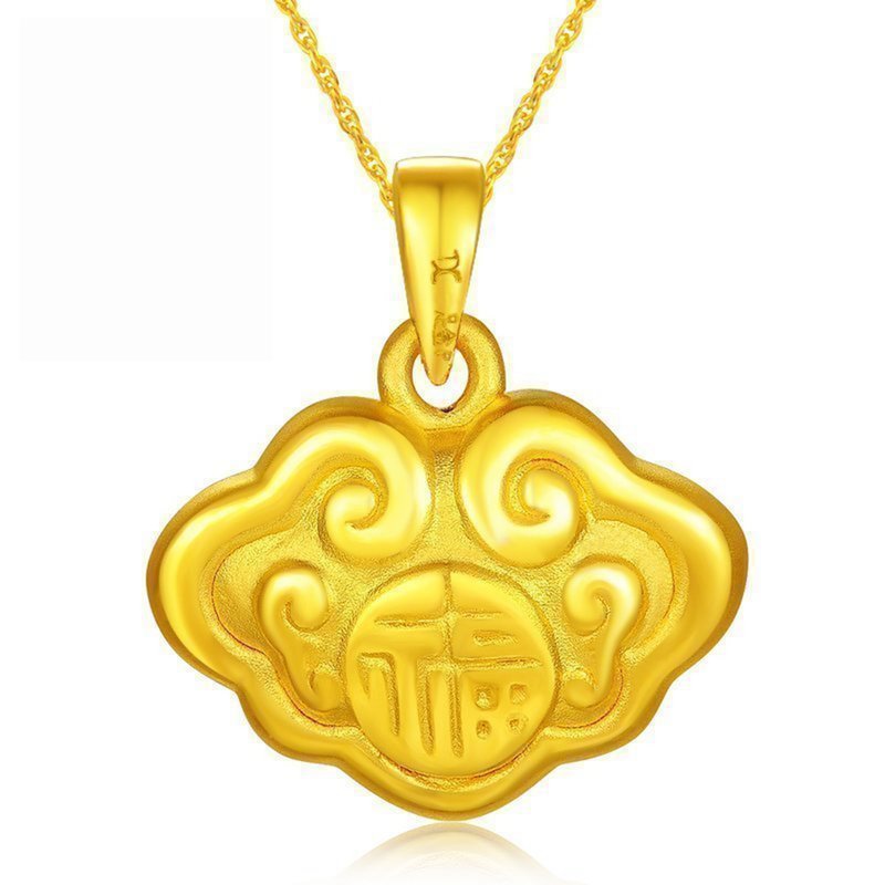 中国黄金足金中国风祥云纳福锁吊坠约172ggb0p020中国风祥云