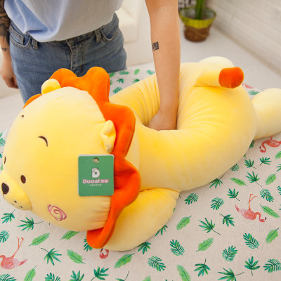 爱迷糊毛绒玩具公仔卡通狮子抱枕 新款太阳狮子玩偶女生 儿童礼物(黄色 高35cm)