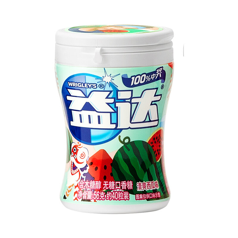 益达无糖口香糖清爽西瓜约40粒56g新旧包装随机发